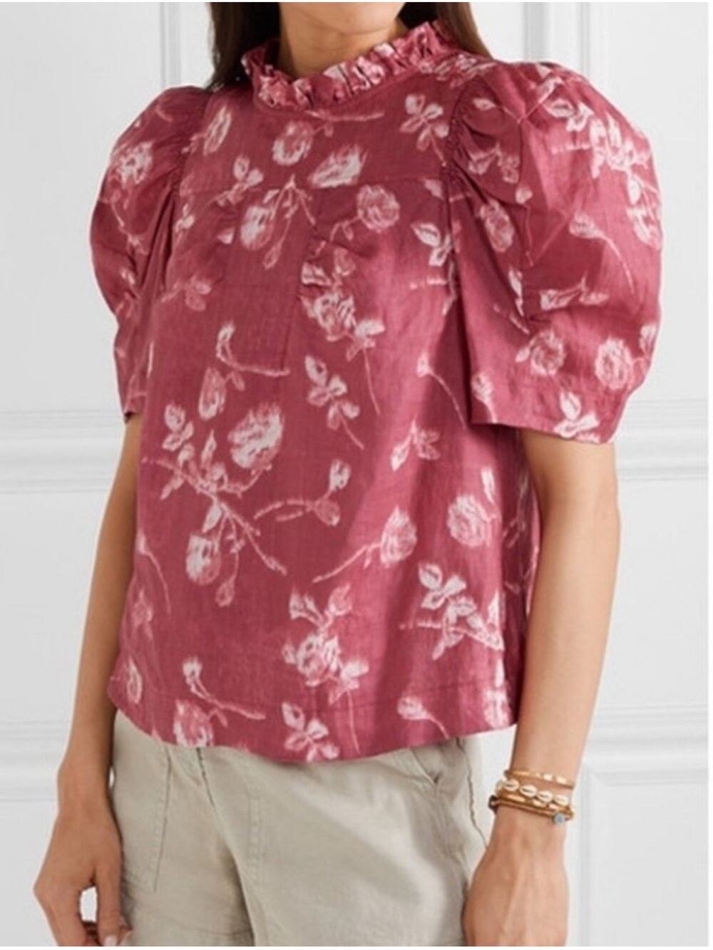 Sea New York Red Floral Blouse Size 6